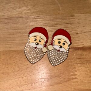 Festive Santa Claus Earrings - Red and White